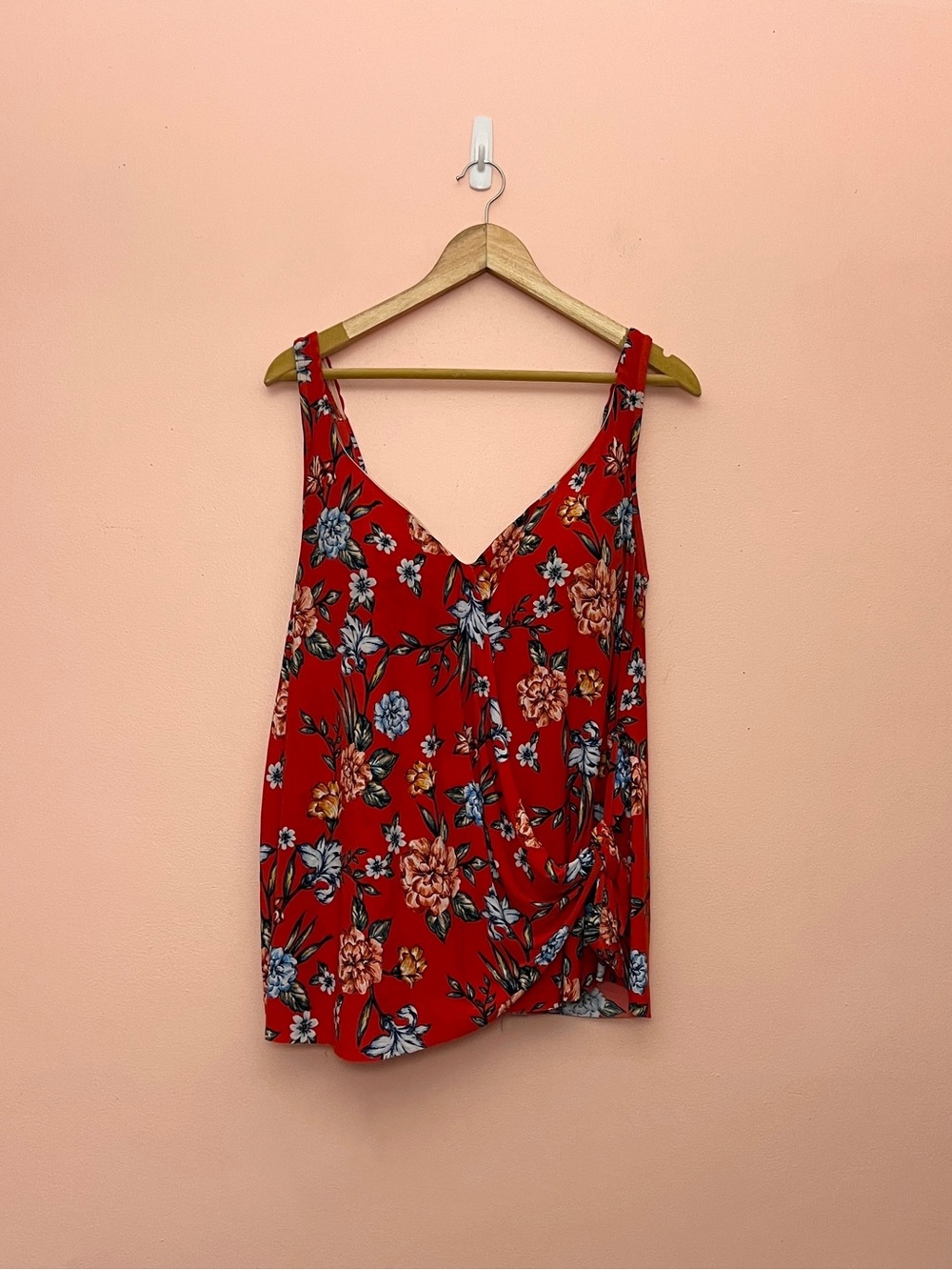 Dreamsuit Red Floral Tankini Swim Top Size 20W